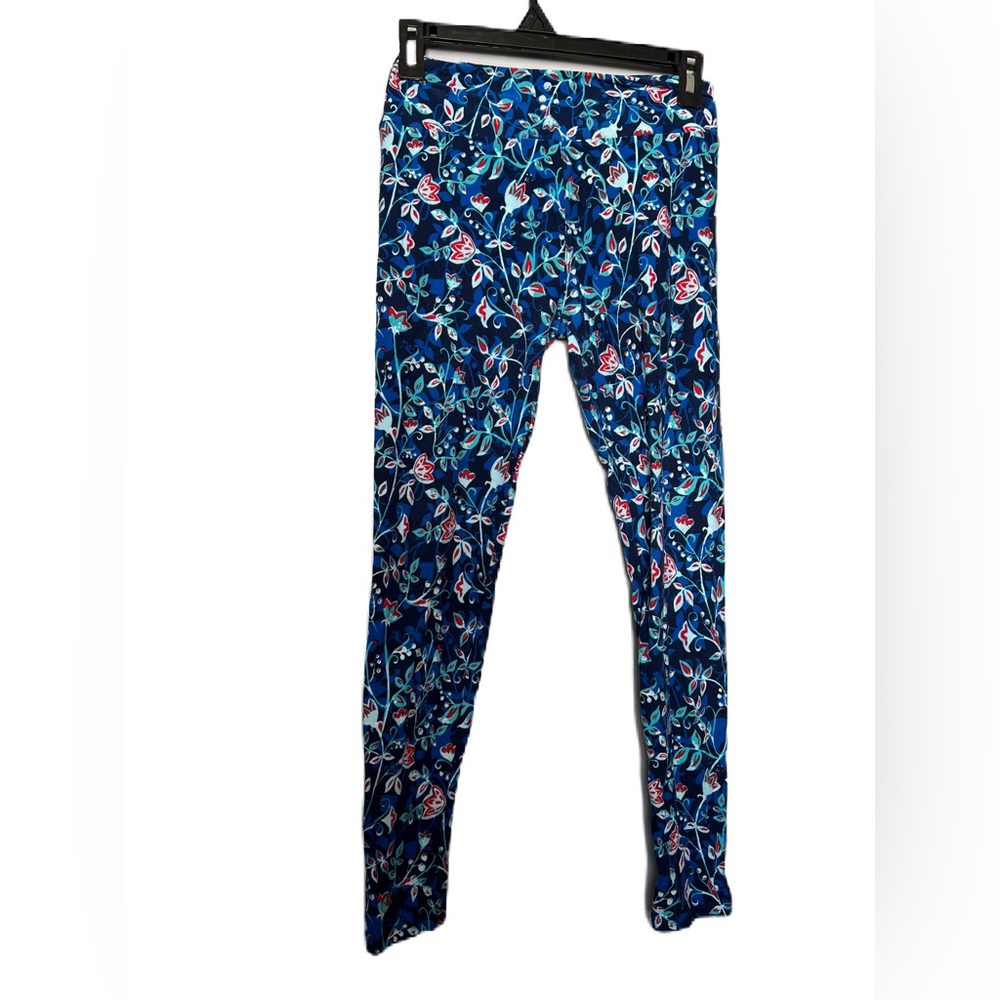 Lularoe One‎ Size leggings blue floral